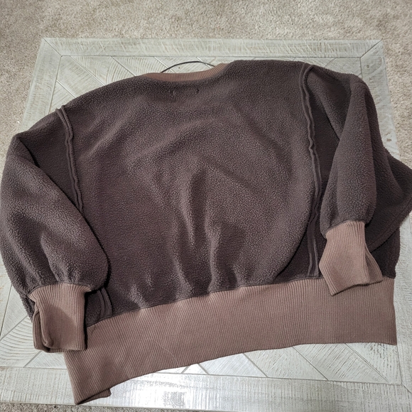 We The Free Chocolate Brown Crewneck Oversized Sweater Size Large - Picture 6 of 8